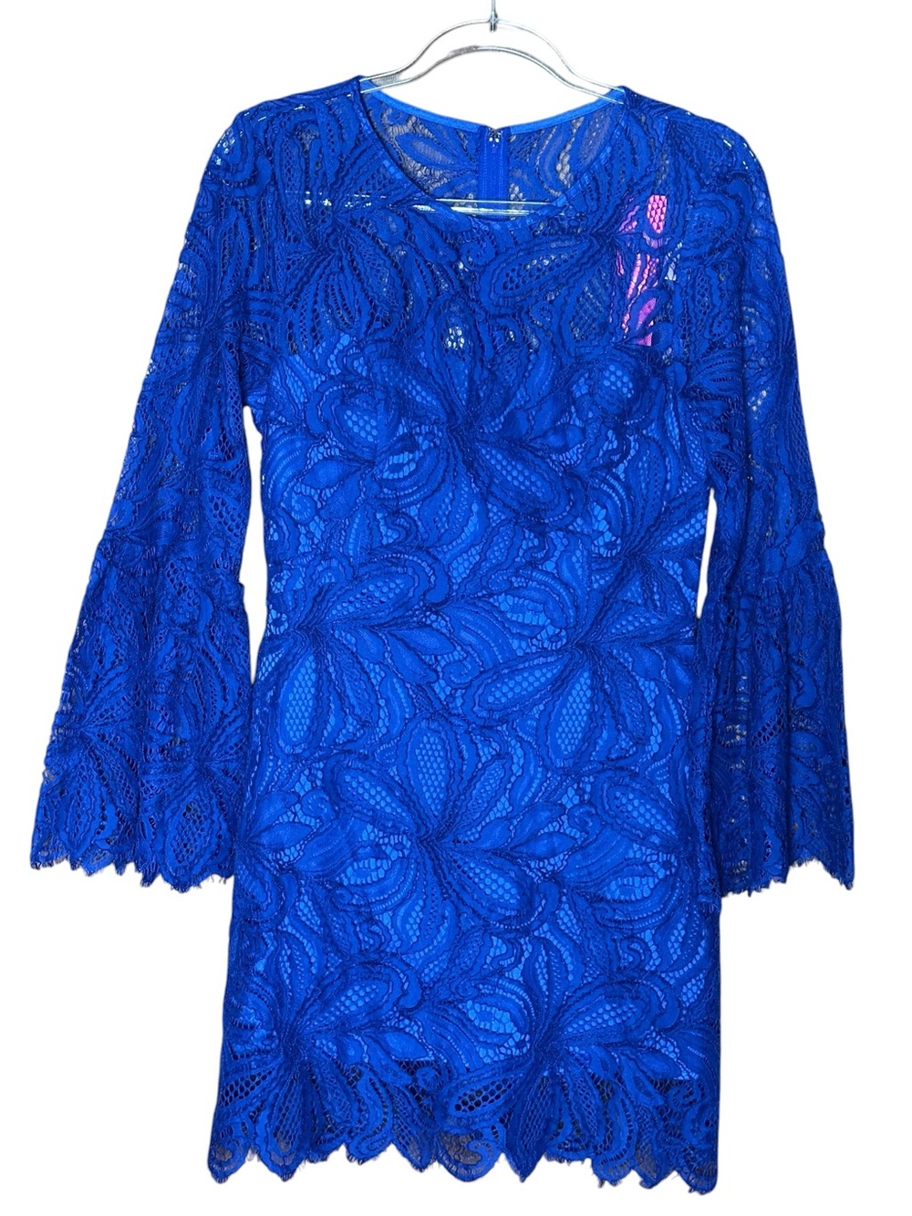 NWT Lilly Pulitzer Denise Romper. Lapis Lazuli Floral Loopy Lace. Size 6